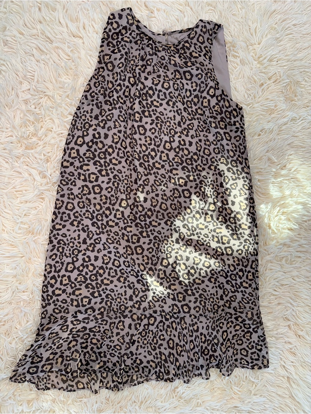 Leopard Print Sleeveless Skirt in Taupe